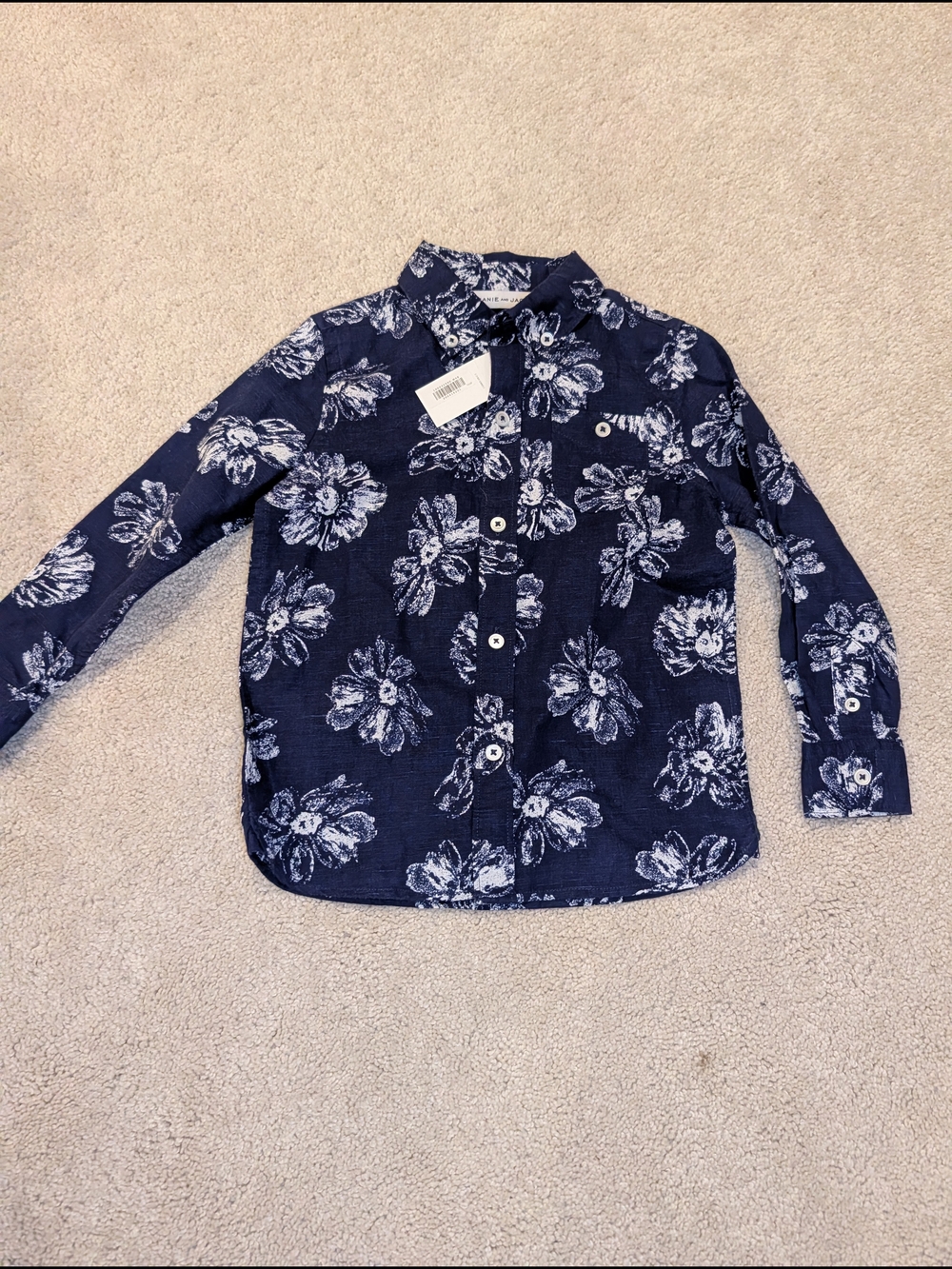 Boys Janie And Jack Linen Button Down, Size 3